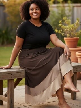 Appraisal Plus Skirt Brown A-Line Super Soft Plus Size 18W NWT